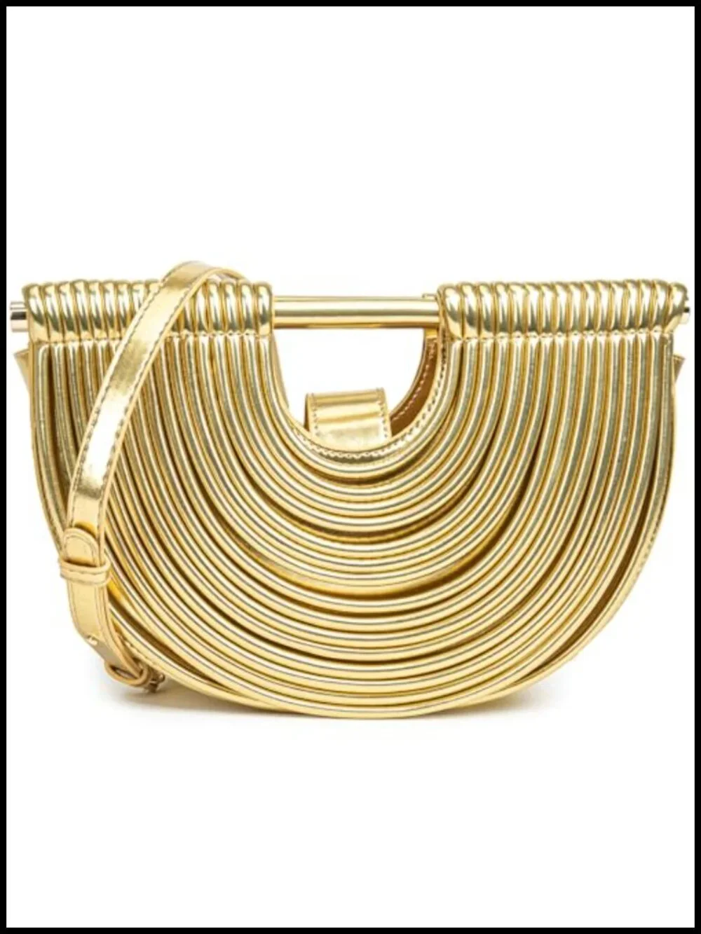 Woven Evening Clutch Purse Half Round Designer Shoulder/Crossbody Bag